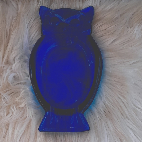 Viking Accents Vintage Viking Cobalt Blue Glass Owl Ashtray Poshmark